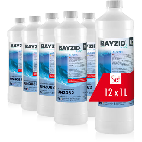 12x 1 L BAYZID® Algizid Algenverhütung für Pools