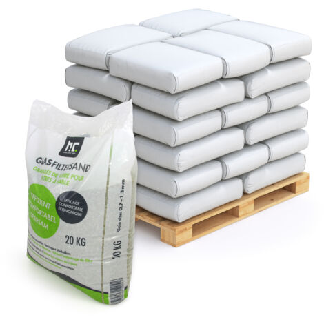 40x 20kg Spezial Glasgranulat für Sandfilter 0,7-1,3mm Körnung