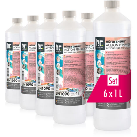 6x 1 L Aceton rein 99,5%
