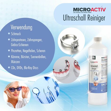 Ultraschallreiniger Konzentrat für Ultraschallreinigungsgerät -  Reinigungsmittel Flüssigkeit für Ultraschallbad - Reinigungskonzentrat für  Zähne