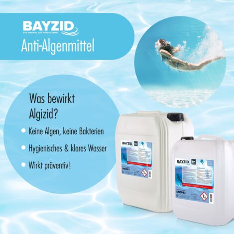 6x 1 L BAYZID® Algizid Algenverhütung für Pools