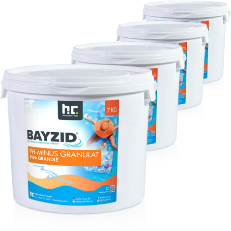 4x 7 kg BAYZID® pH Minus Granulat für den Pool