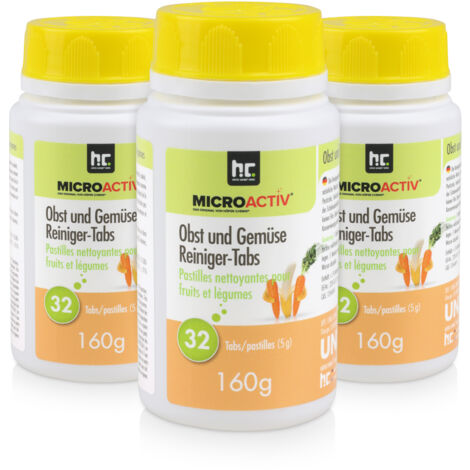 3x 160 g Microactiv® Obst & Gemüse Reiniger Tabs
