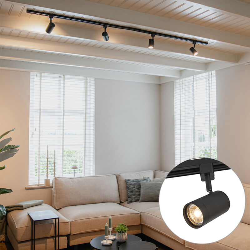 Modern Track Lighting With 3 Spotlights White 1-Phase - Iconic Jeana | UK