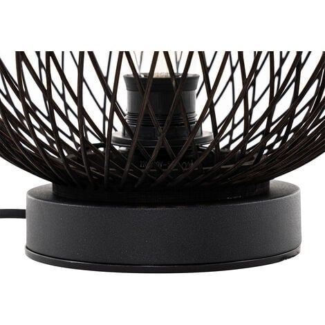 Rustic Outdoor Table Lamp Black Rattan - Calamus