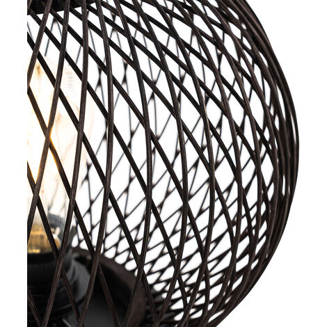 Rustic Outdoor Table Lamp Black Rattan - Calamus