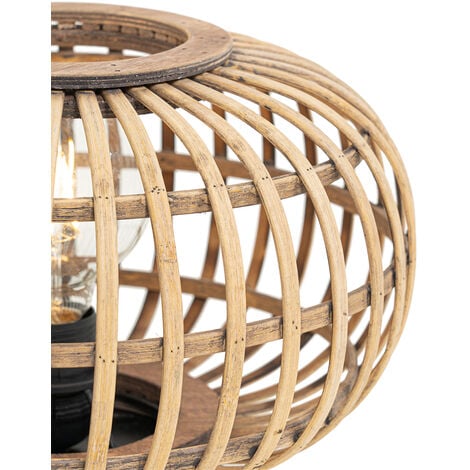 Oriental Table Lamp Black with Bamboo - Amira