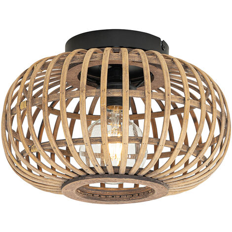Oriental Ceiling Lamp Black with Bamboo - Amira (1/5)