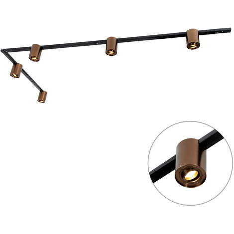 1-Phase Track Lighting with 5 Spotlights Dark Bronze and Black - Rondoo Up (1/4)