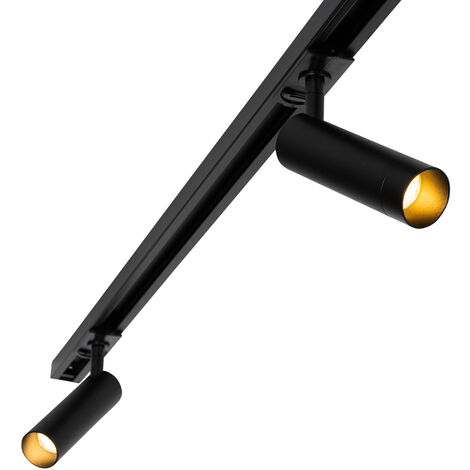 Qazqa Jeana Modern 3-Spot Track Lighting System – 100cm Black, GU10, Dimmable, Surface Mount, IP20