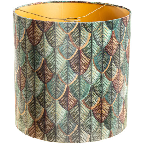 Velvet Lampshade Leaf Design with Gold Interior 40/40/40