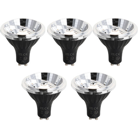 Set of 5 GU10 Dimmable LED Bulbs 70mm 6.5W 600lm 3000K (1/4)