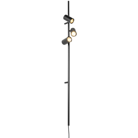 Smart Wall Lamp Black with Foot Switch 3-Lights Incl. 3 Wifi GU10 50mm - Jeana Luxe (1/5)