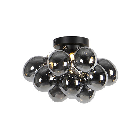 Smart Ceiling Lamp Black with Smoke Glass 3-Lights incl. 3 WiFi G9 - Uvas (1/5)