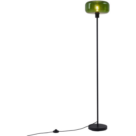 Retro Floor Lamp Black with Green Glass - Bizle