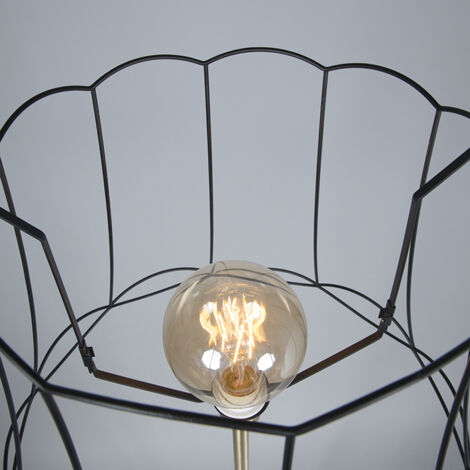 Retro Floor Lamp Brass With Granny Frame Black 45 Cm - Kaso