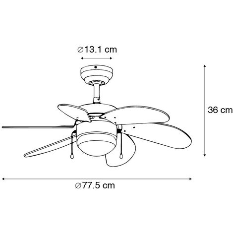 Ceiling Fan Steel with Wood - Fresh 3