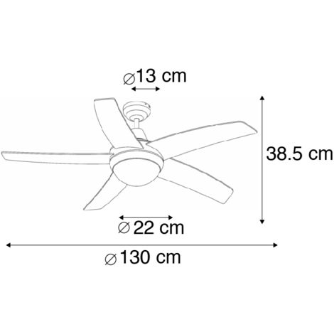 Ceiling Fan White with Remote Control - Cool 52