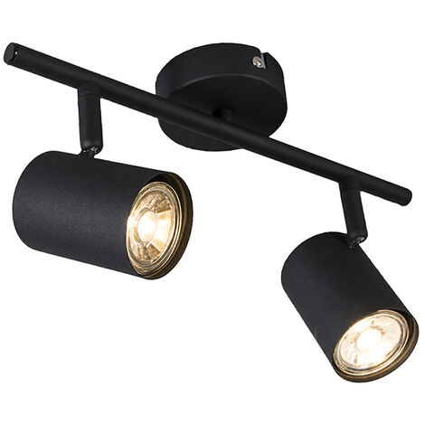 QAZQA Modern Spot Black 2-Light Tiltable - Jeana