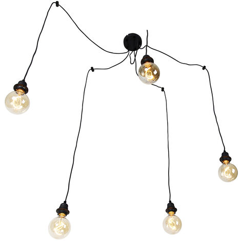 Industrial Pendant Light Black 5-Light - Cava