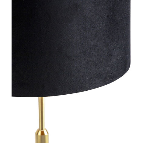 Table lamp gold / brass with velor shade green 25 cm - Parte