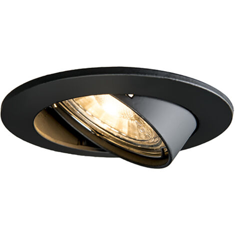 Modern Recessed Spotlight Black Tiltable - Edu
