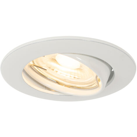 Modern Recessed Spotlight White 35 mm Tiltable - Edu (1/4)