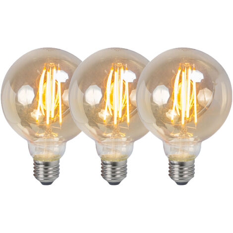 Lot de 5 lampes LED E27 dimmables ST64 goldline 5W 380 lm 2200K