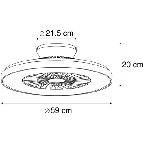 Silver Ceiling Fan with Star Effect Dimmable - Climo