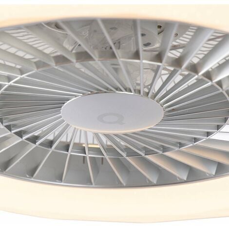 Ceiling Fan Silver with Star Effect 59cm incl. LED Dimmable with Remote Control - Clima