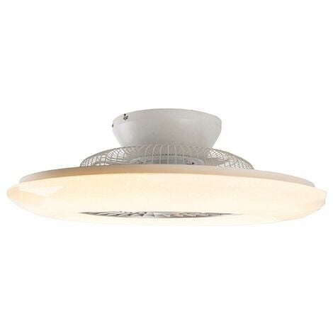 Ceiling Fan Silver with Star Effect 59cm incl. LED Dimmable with Remote Control - Clima