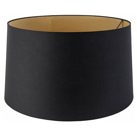 Cotton Lampshade Black 45/50/28 with Gold Interior