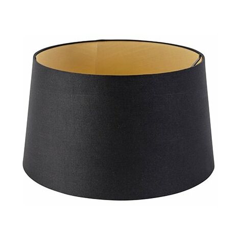 Cotton Lampshade Black 35/30/20 with Gold Interior