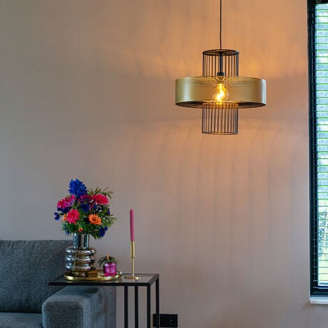 Design Pendant Light Gold with Black 50 cm - Tess