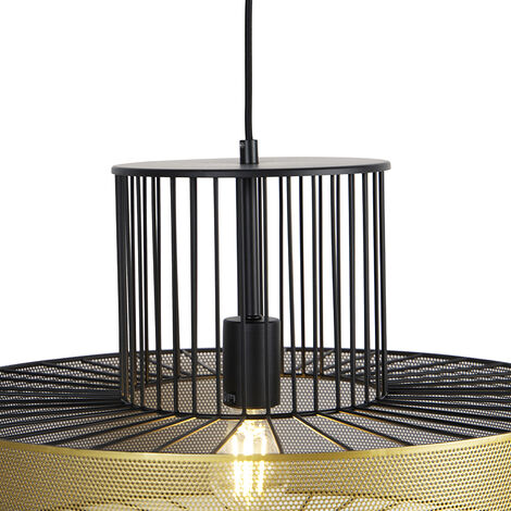 Design Pendant Light Gold with Black 50 cm - Tess