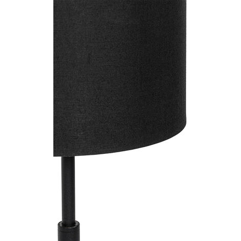 Modern Table Lamp Fabric Lampshade Black with Gold - VT 1
