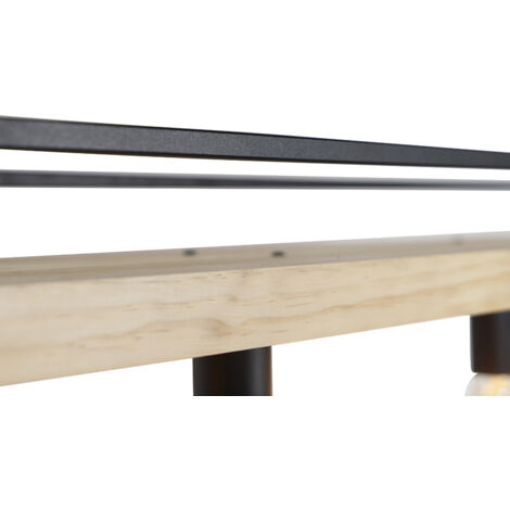 Industrial Pendant Light Black with Wood 4 Lights - Shelf