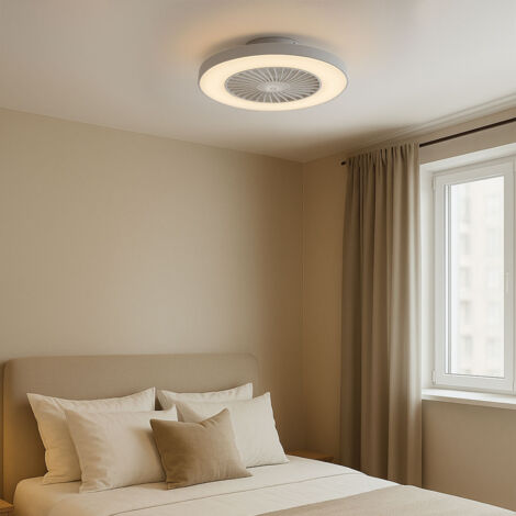 White Ceiling Fan with Star Effect Dimmable - Climo