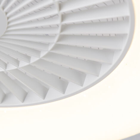 White Ceiling Fan with Star Effect Dimmable - Climo