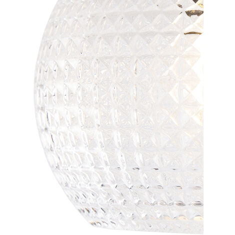 Art Deco Ceiling Lamp Brass with Clear Glass - Sphere