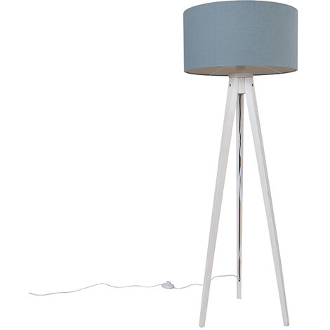 Tripod floor deals lamp blue shade