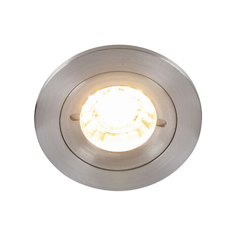 Smart recessed spot steel round IP44 incl. Wifi GU10 - Xena (1/5)