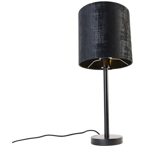 Modern Table Lamp Black with Black Lampshade 25 cm - Simplo