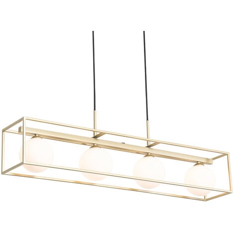 Design Pendant Light Gold with White Glass 4-Light - Aniek
