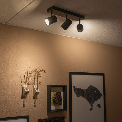 Modern Ceiling Lamp Black 3-Lights Adjustable Rectangular - Jeana