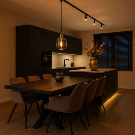 Design Pendant Light Black with Gold and Smoke Glass - Zuzanna