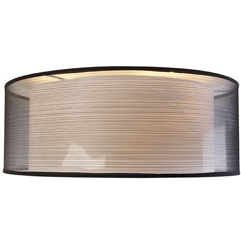 Modern Ceiling Light Black with White 50 cm 3-Light - Drum Duo
