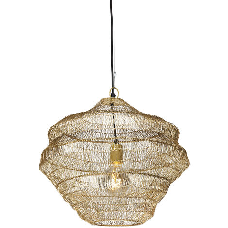 Qazqa Vadi Pendelleuchte – Orientalisch, Gold/messing, 45 Cm Durchmesser, Für E27 LED