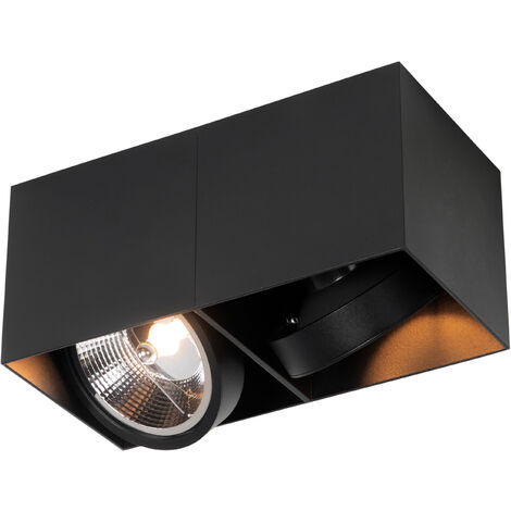 Design Spot Black Rectangular AR111 2-Light - Box (1/4)