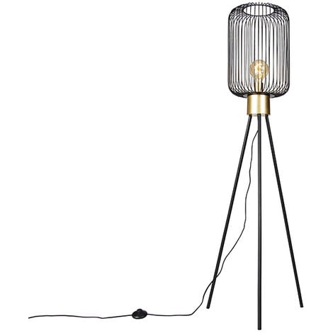 Design Floor Lamp Black with Gold - Mayelle